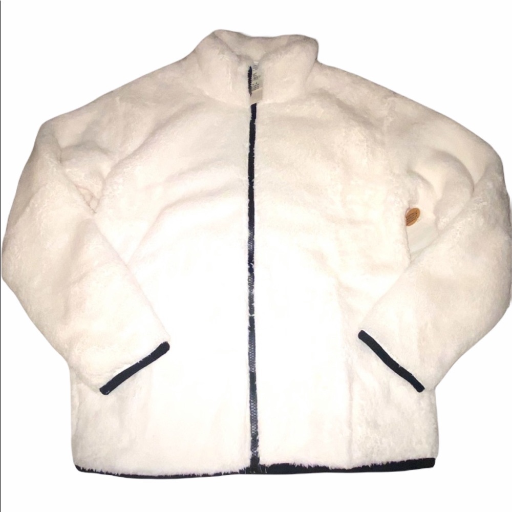 White Victorias Secret PINK fluffy zip up size M